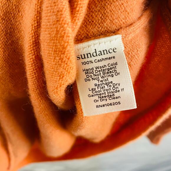 Sundance Gloria Cashmere Coral Orange Peach Wrap Ballerina Sweater Size Small - Picture 6 of 6